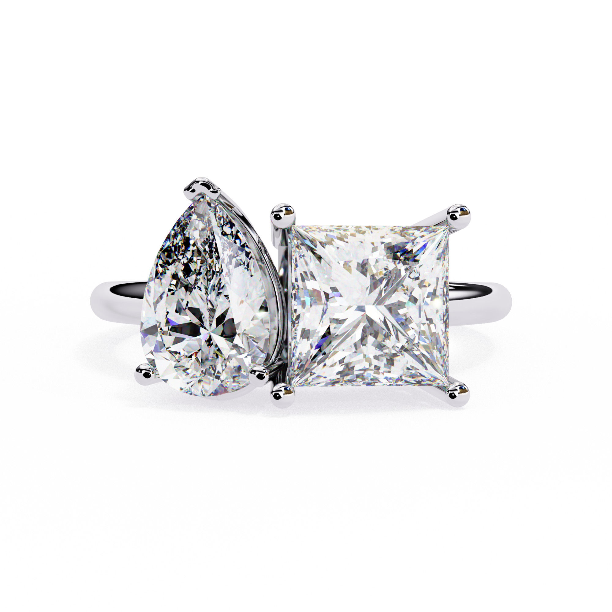 Buy 4.30ct Princess Cut Natural Diamond Ring Solitairekart